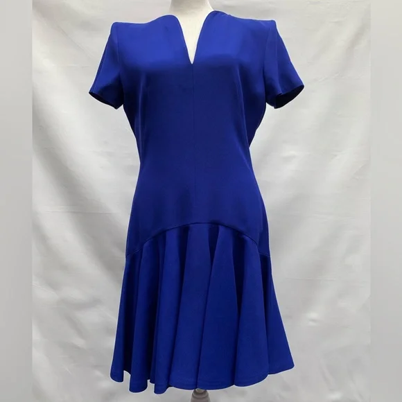 alexander mcqueen blue dress McQueen // Silk Structured Short Sleeve Dress – VSP Consignment